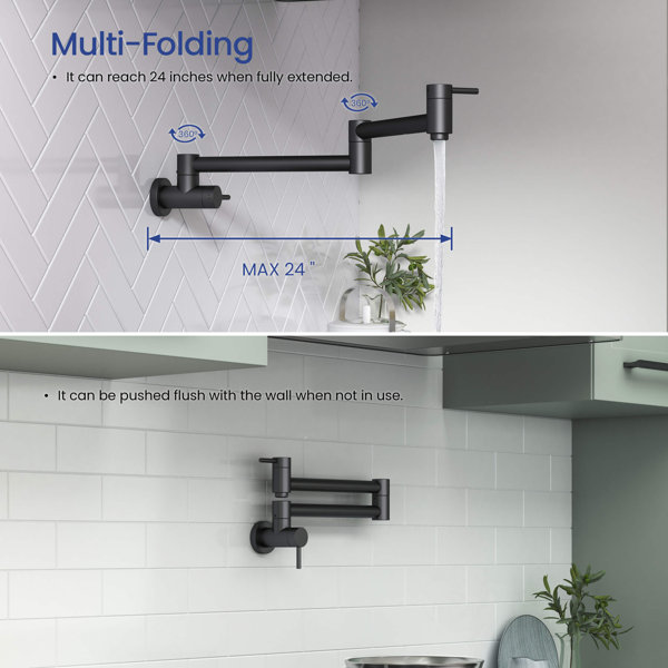 Circular Pull Down Pot Filler with Accessories
